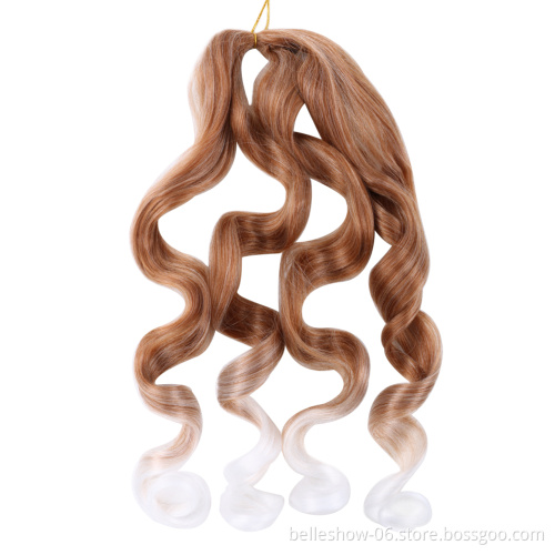 Hot sell  Synthetic deep hair bulk crochet curl  braids 150g spiral curly hair ombre color loose wave hair